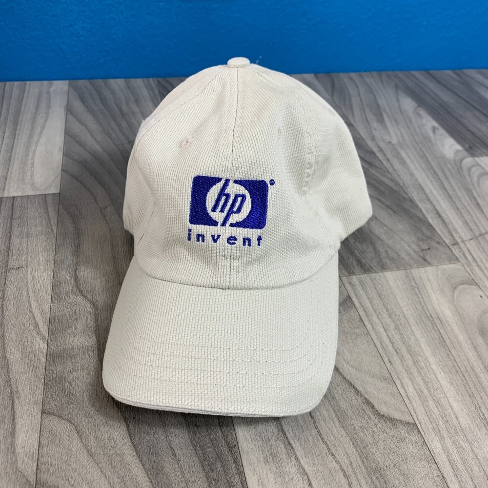 Vintage HP Invent Strapback Hat Beige One Size Adjustable Embroidered